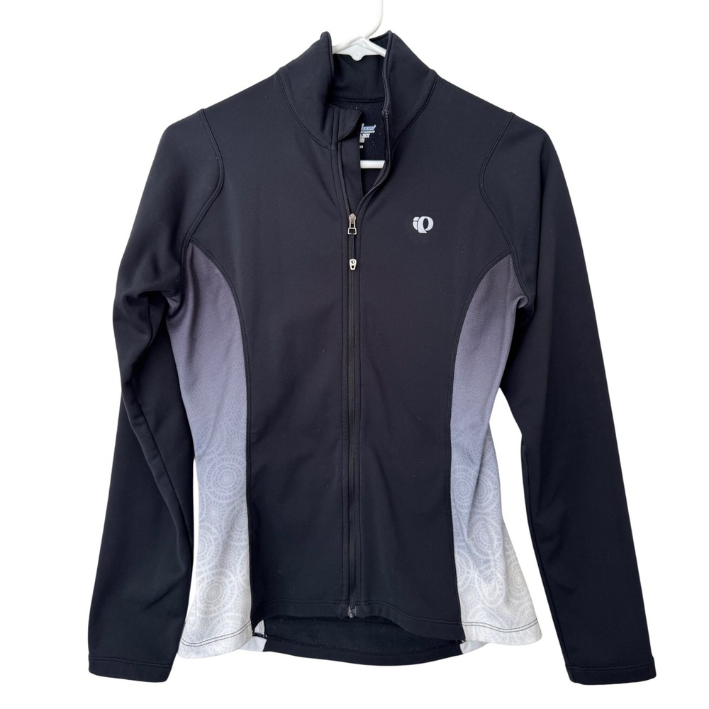 Pearl‎ Izumi Women Select Cycling Fleece Lined Jacket Black Gray White Medium